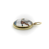 18K Gold Essex Crystal East-Flying Mallard Duck Charm Pendant, Charm Kirsten's Corner 