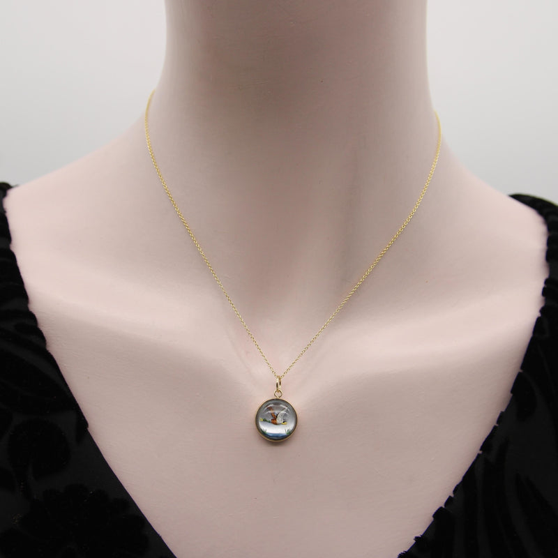 18K Gold Essex Crystal West-Flying Mallard Duck Charm Pendant, Charm Kirsten's Corner 