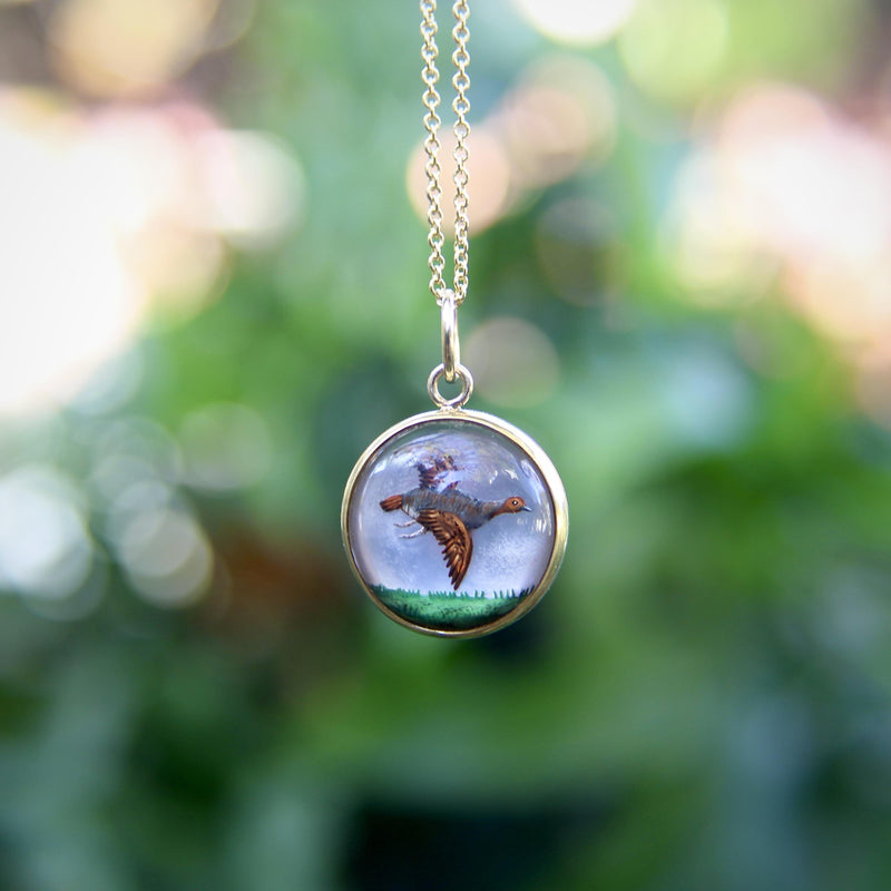 18K Gold Essex Crystal Wild Turkey Charm pendant, Charm Kirsten's Corner 