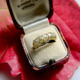 18K Gold Old Mine Cut Diamond Five Stone Signature Ring Kirsten's Corner 