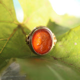 Victorian 18K Gold Carnelian Intaglio of Julius Caesar Ring ring Kirsten's Corner 