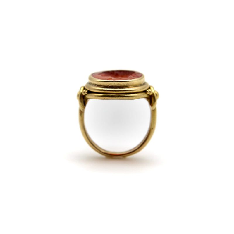 Victorian 18K Gold Carnelian Intaglio of Julius Caesar Ring ring Kirsten's Corner 