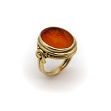 Victorian 18K Gold Carnelian Intaglio of Julius Caesar Ring ring Kirsten's Corner 