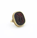 Georgian 18K Gold Hercules and Ompahle Tassie Intaglio Ring jewelry Kirsten's Corner 