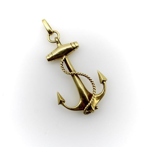 Vintage 18K Gold Anchor Pendant Pendant Kirsten's Corner 