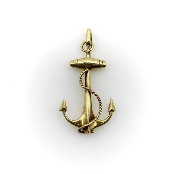 Vintage 18K Gold Anchor Pendant Pendant Kirsten's Corner 