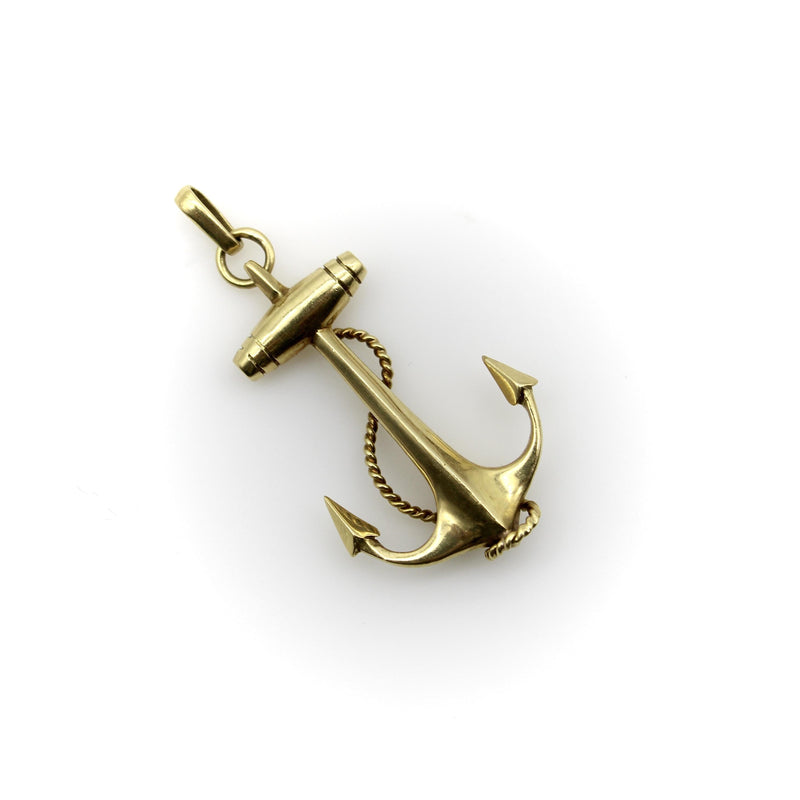 Vintage 18K Gold Anchor Pendant Pendant Kirsten's Corner 