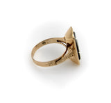 Victorian 14K Gold Carved Floral Banded Agate Ring ring Kirsten's Corner 