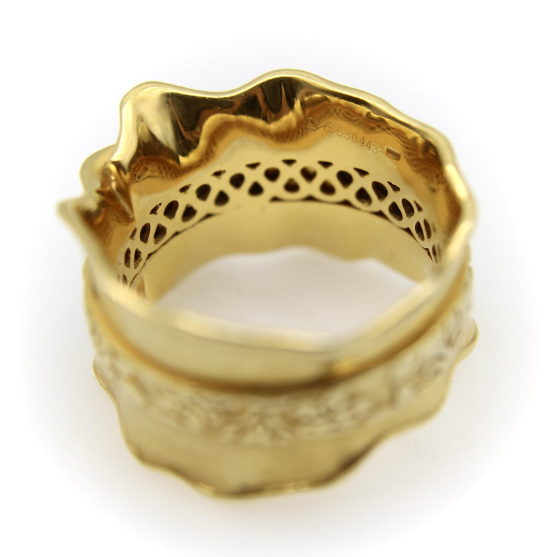 Carrera y Carrera 18K Gold Ribbon-esque Wide Band Ring Carrera y Carrera 