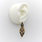 Victorian Spanish 18K Gold and Silver Diamond Earrings Kirsten's Corner 