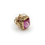 Vintage 18K Gold and Pink Sapphire Crown Pendant Pendant Kirsten's Corner 