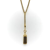 14K Gold Victorian Fancy Link Long Chain with Drop and Enameled Tassel Chain Kirsten's Corner 