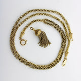 14K Gold Victorian Fancy Link Long Chain with Drop and Enameled Tassel Chain Kirsten's Corner 