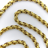 14K Gold Georgian Muff Chain with Flowered Barrel Clasp Necklace Kirsten's Corner 