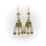 18K Gold Iberian Bird Emerald and Ruby Earrings Kirsten's Corner 