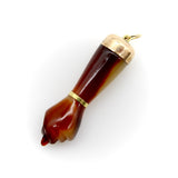 Large Celluloid Figa with 9K Gold Cap and 14K Gold Bail Pendant, Charm Kirsten's Corner 