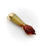 Large Celluloid Figa with 9K Gold Cap and 14K Gold Bail Pendant, Charm Kirsten's Corner 