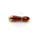 Reddish Brown Celluloid Figa with 9K Gold Cap and 14K Gold Bail Pendant, Charm Kirsten's Corner 