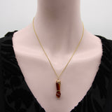 Reddish Brown Celluloid Figa with 9K Gold Cap and 14K Gold Bail Pendant, Charm Kirsten's Corner 