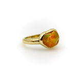 18K Gold Hand Carved Fire Oral Feu Ring by Tony Malmed ring Kirsten's Corner 