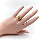 18K Gold Hand Carved Fire Oral Feu Ring by Tony Malmed ring Kirsten's Corner 