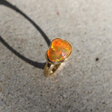 18K Gold Hand Carved Fire Oral Feu Ring by Tony Malmed ring Kirsten's Corner 