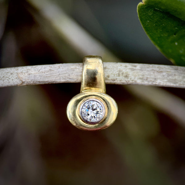 18K Gold 1980’s 1 Carat Diamond Pendant Kirsten's Corner 