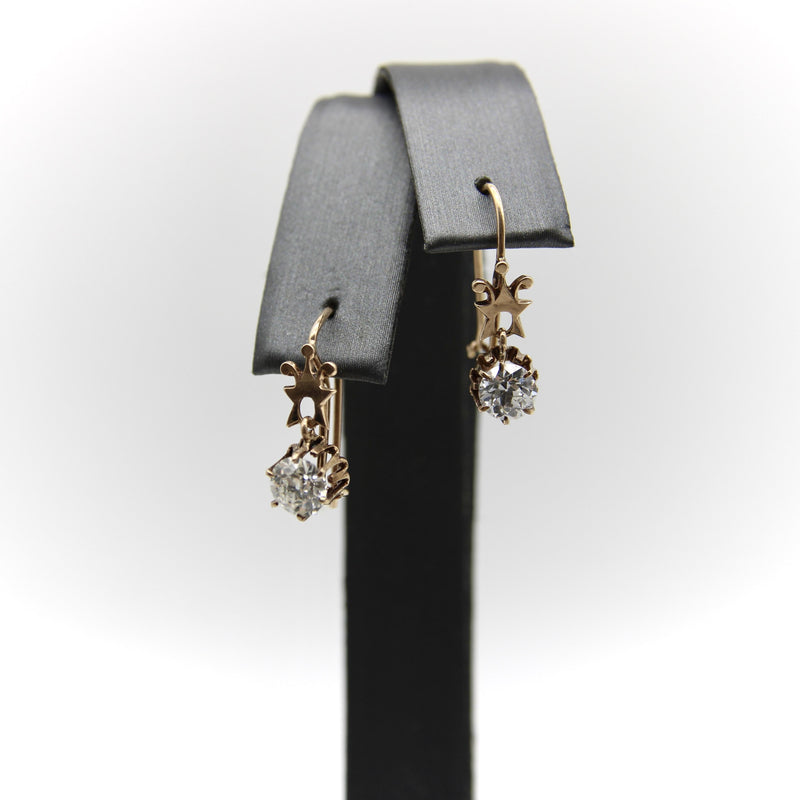 Victorian 1/2 Carat Each Diamond Earrings in 10K Gold Kirsten's Corner 