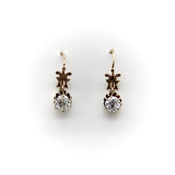 Victorian 1/2 Carat Each Diamond Earrings in 10K Gold Kirsten's Corner 