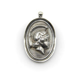 Victorian Large Athena Goddess Warrior Medallion Sterling Silver Pin Kirsten's Corner 