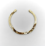 Vintage 14K Gold Herringbone Link Diamond Bracelet Bracelet Kirsten's Corner 