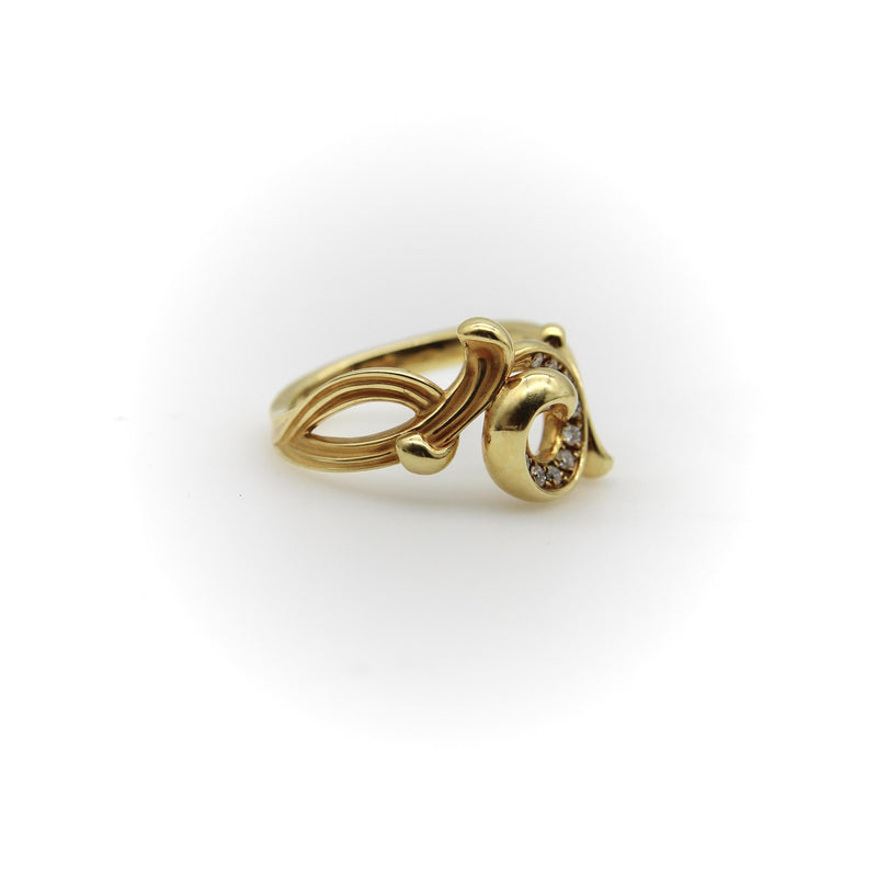 Carrera y Carrera 18K Gold and Diamond Origen Spiral Ring Carrera 