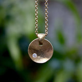 18K Gold and Diamond Tony Malmed Hand-Hammered Zen Necklace jewelry Kirsten's Corner 