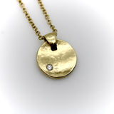 18K Gold and Diamond Tony Malmed Hand-Hammered Zen Necklace jewelry Kirsten's Corner 
