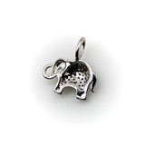 14K White Gold Elephant Charm with Pave Diamonds Charm Kirsten's Corner 