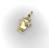 14k Gold Stylized Child Charm with Diamonds charm Kirsten's Corner 