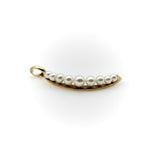 14K Gold Mid-Century Modern Pearl Crescent Moon Pendant jewelry Kirsten's Corner 