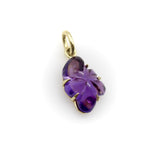 14K Gold Signature Hand-Carved Amethyst Flower Charm jewelry Kirsten's Corner 