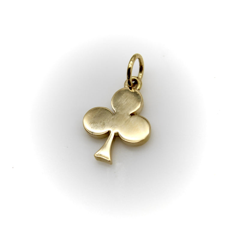 18K Gold Vintage Playing Card Club Suit Pendant Charm Kirsten's Corner 