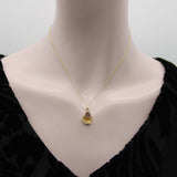 14K Gold Signature Hand-Carved Citrine Flower Charm jewelry Kirsten's Corner 