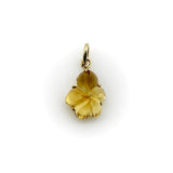 14K Gold Signature Hand-Carved Citrine Flower Charm jewelry Kirsten's Corner 