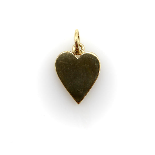 18K Gold Vintage Playing Card Heart Suit Pendant Charm Kirsten's Corner 