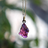 14K Gold Signature Hand-Carved Pink Tourmaline Flower Charm jewelry Kirsten's Corner 