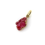14K Gold Signature Hand-Carved Pink Tourmaline Flower Charm jewelry Kirsten's Corner 