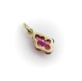14K Gold Signature Hand-Carved Pink Tourmaline Flower Charm jewelry Kirsten's Corner 