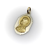 Art Deco French 18K Gold Virgin Mary or Madonna Pendant Kirsten's Corner 