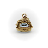 Vintage 14K Gold Italian Fob with Blue Paste Stone Kirsten's Corner 