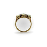 Edwardian 18K Gold Opal and Diamond Three-Stone Ring ring Kirsten's Corner 