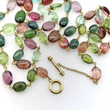 18K Gold Syna Multi-Colored Tourmaline Bead Necklace Necklace Kirsten's Corner 