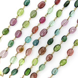 18K Gold Syna Multi-Colored Tourmaline Bead Necklace Necklace Kirsten's Corner 